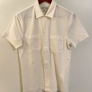 JCrew White Seersucker Short Sleeve Button Up